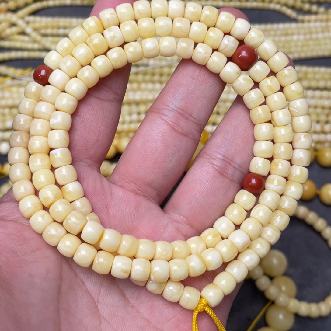 蜜蜡裸石未镶嵌蜜蜡佛珠6.6mm