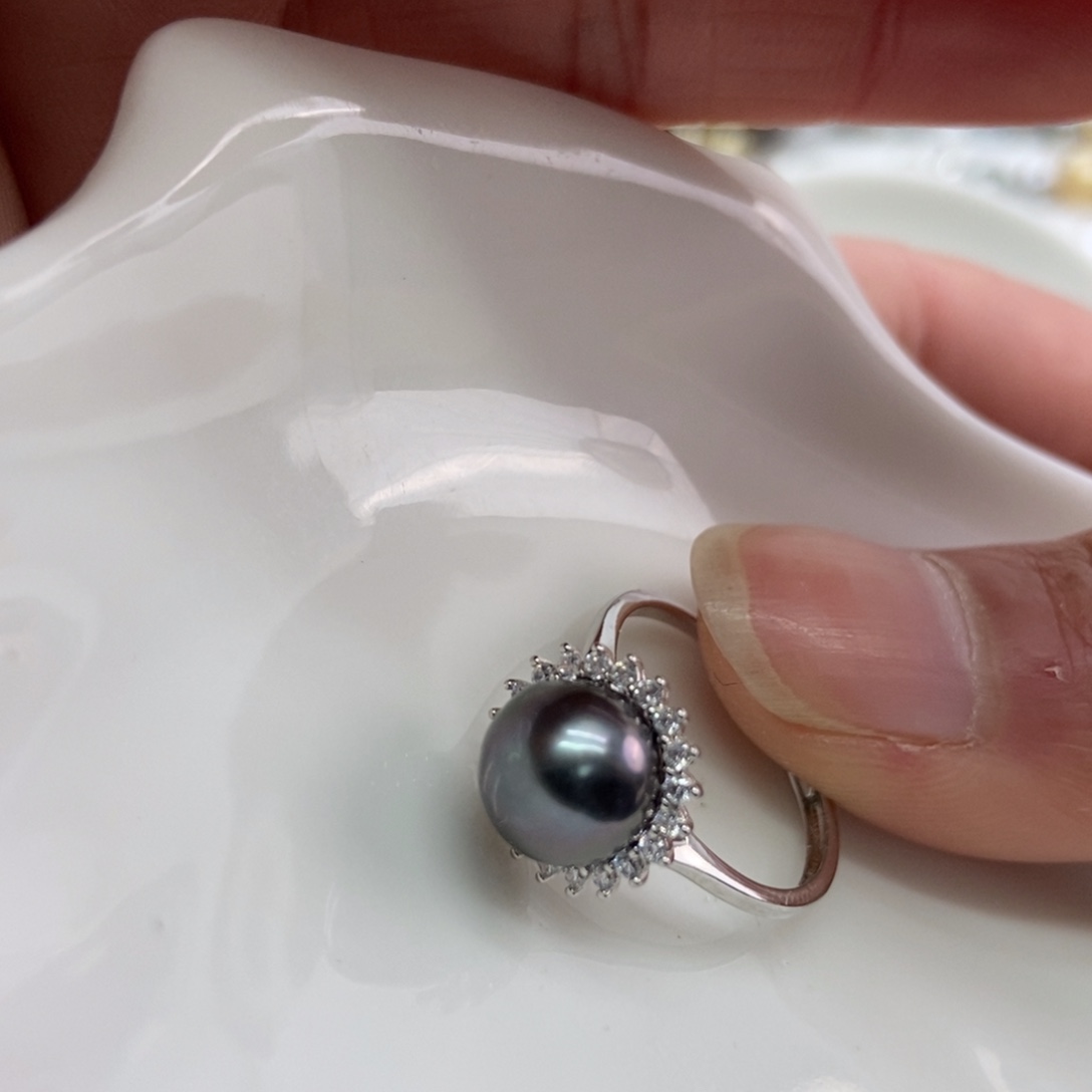 海水珍珠戒指银S925镶嵌