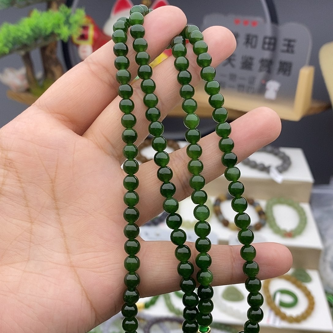 和田玉（碧玉）手链未镶嵌