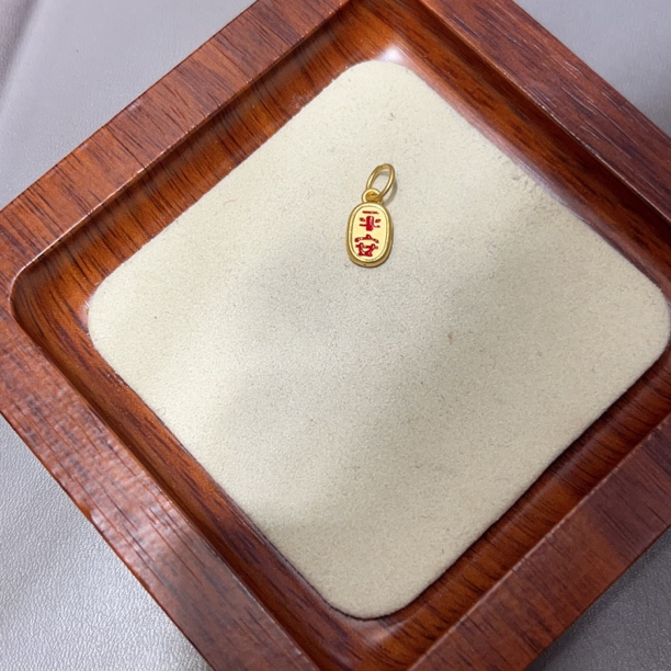 足金999平安喜乐红色小滴溜可DIY串珠3d硬金工艺