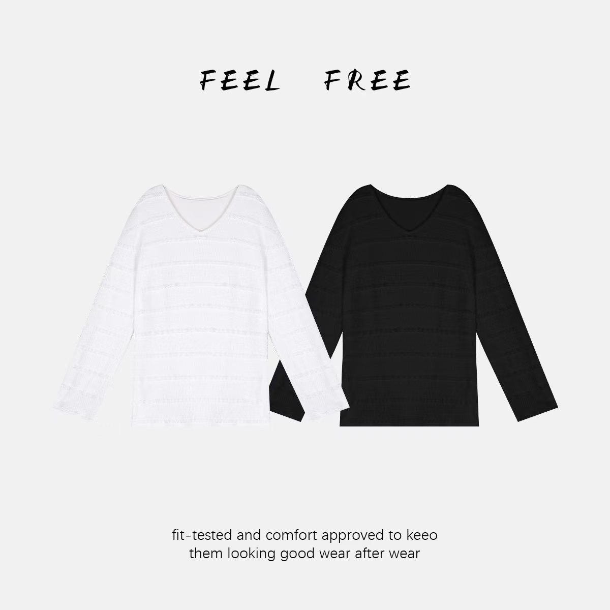 FEEL FREE-小波浪V领宽松大tee 2025新款NEW