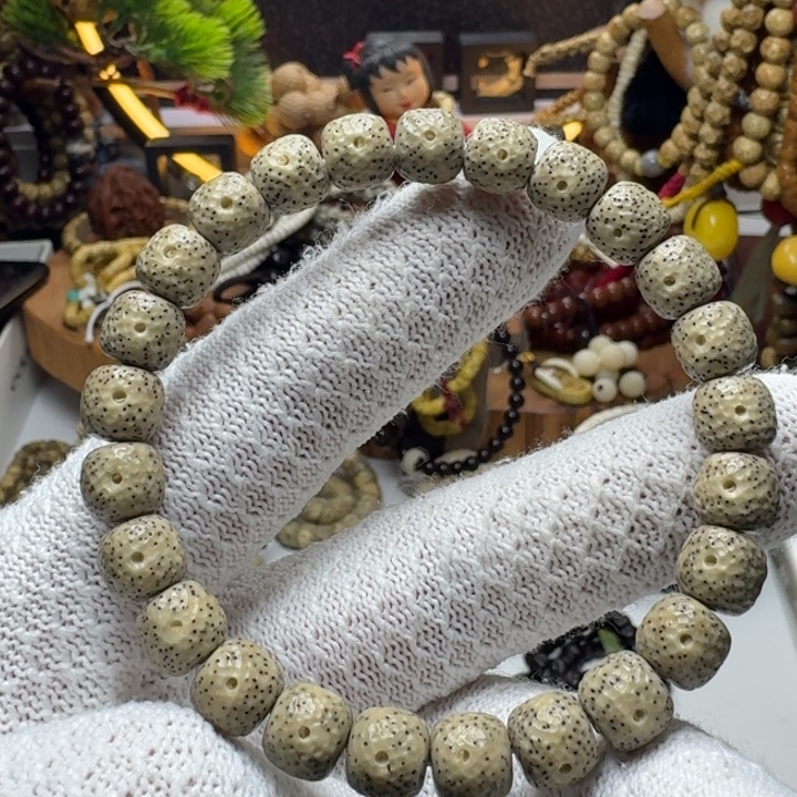 手串星月菩提3号车尺寸9.8石玉龙鳞单圈