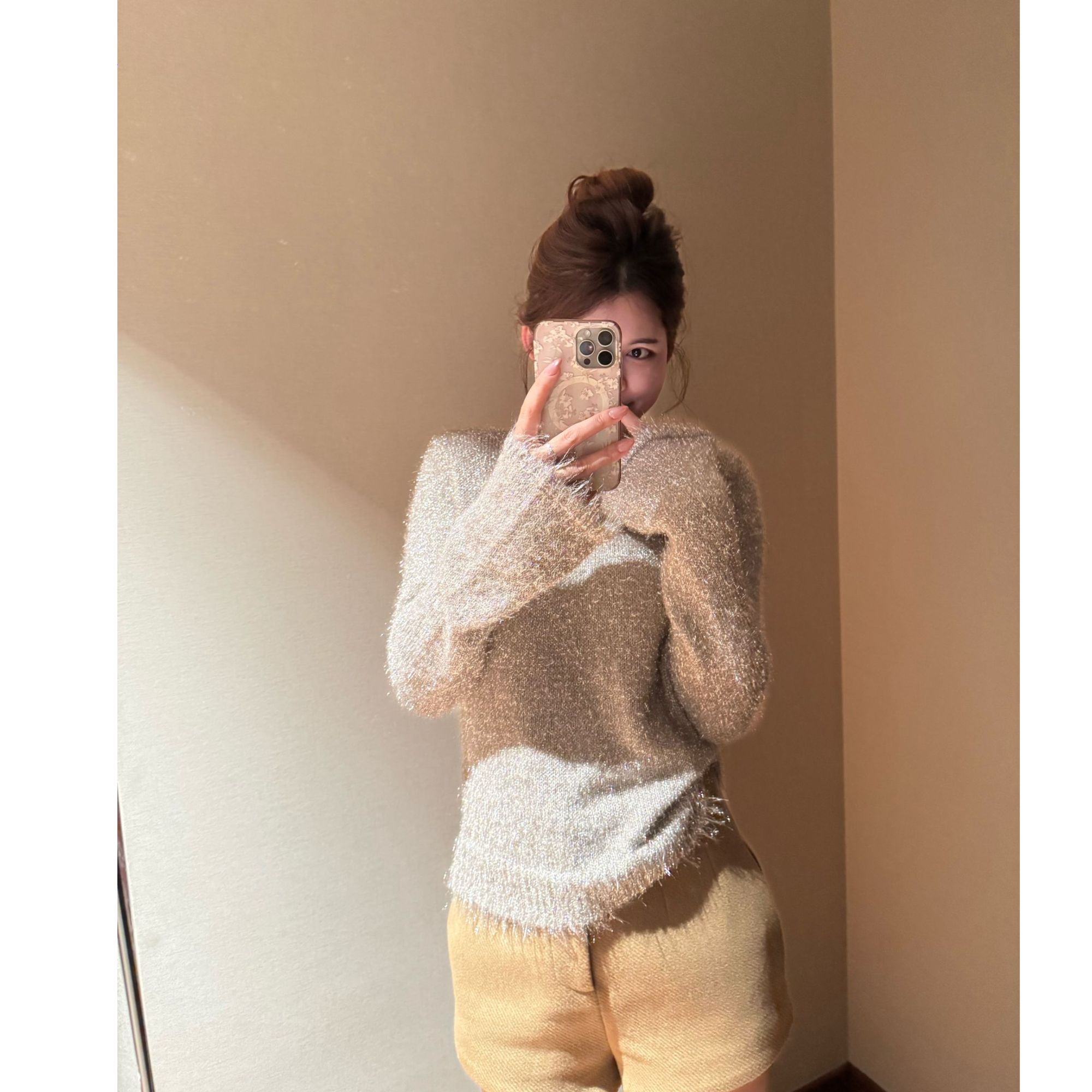 Amono-【聚光灯】柔奢银丝系列套头气质女人打底衫 不扎 