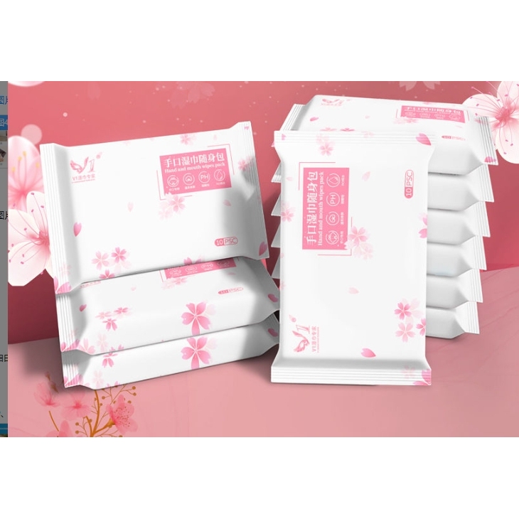 迷你小包湿巾批发便携装清洁湿巾纸随身10片一次性十片无香湿巾生