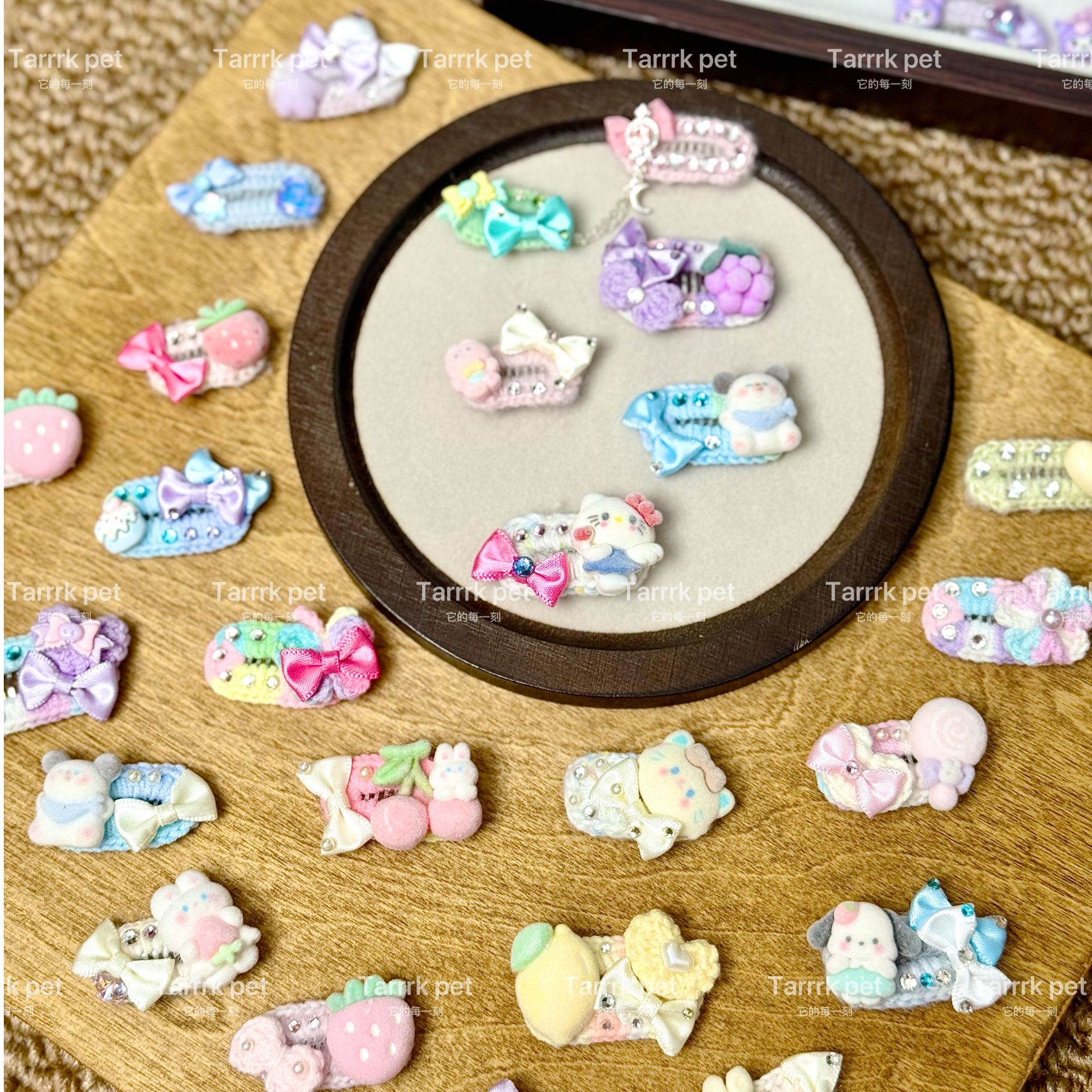 宠物毛线BB夹许愿色-马尔济斯西施发夹-默认微瑕no退换