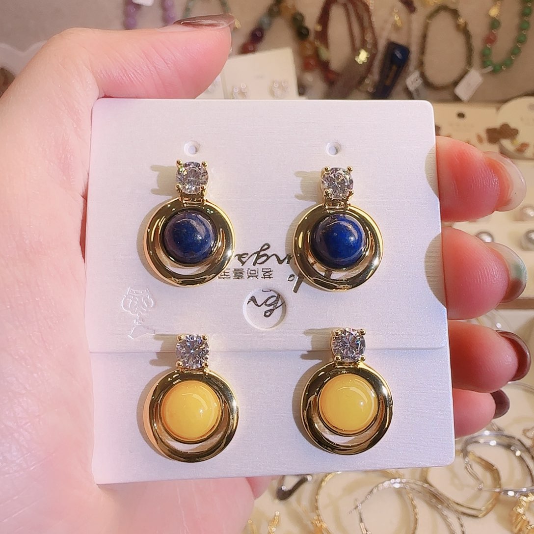 仿珍珠铜合金925银耳钉