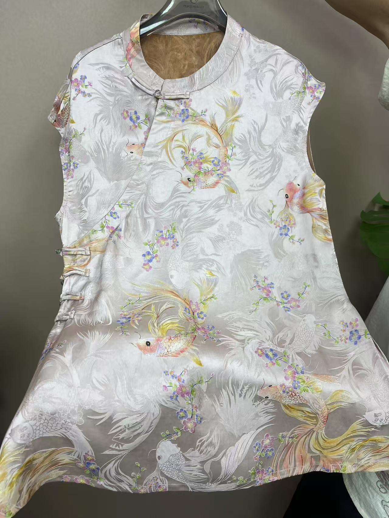 【锦鱼】新款夏季国风款奥黛新中式时尚斜襟上衣