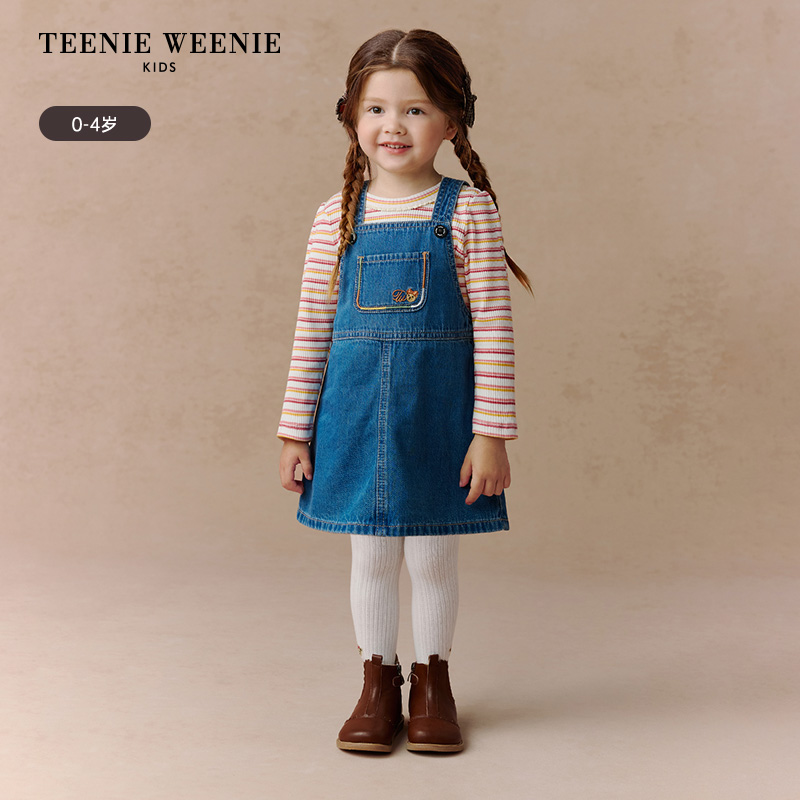 TeenieWeenieKids小熊童装25款秋休闲简约牛仔背心裙T0OJ253871B
