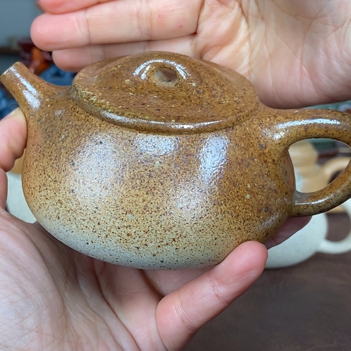 紫砂茶壶白段泥景舟石瓢壶柴烧