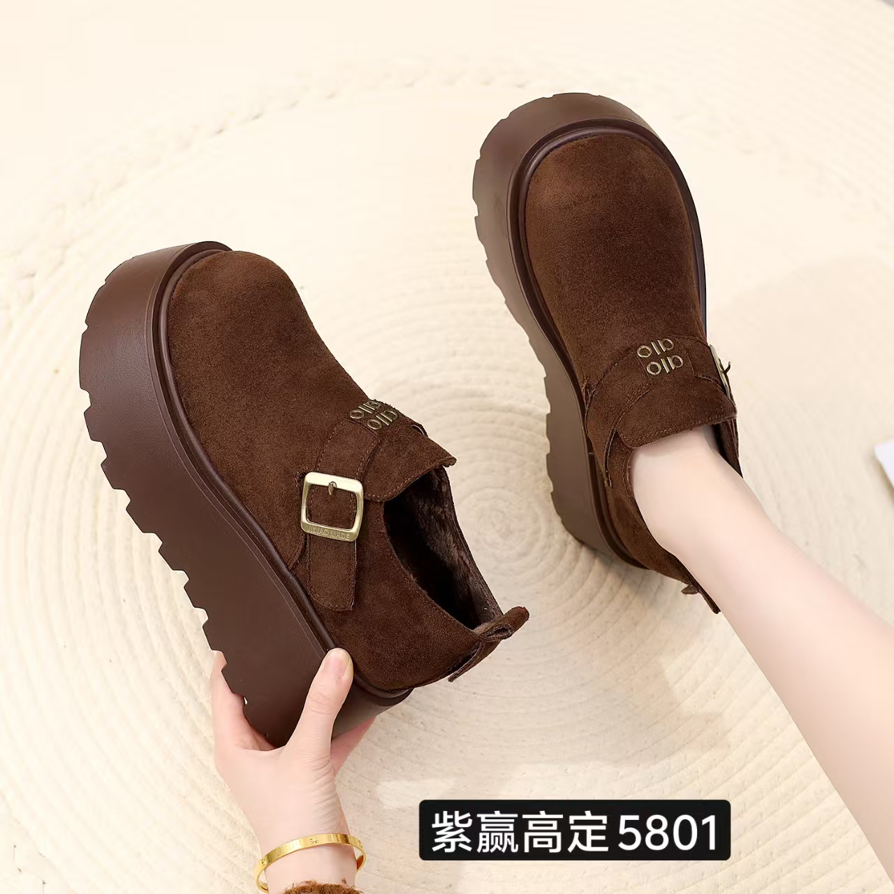 （勃肯）休闲风轻职风复古港风潮流风棉鞋秋冬棉靴/毛靴