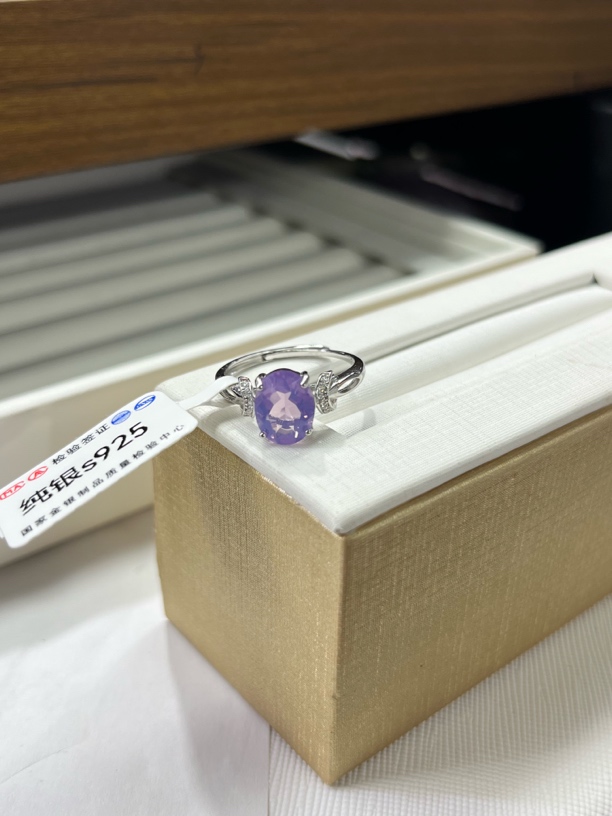 紫玉晶欧若精灵风手饰金戒活口女原创设计通用日韩