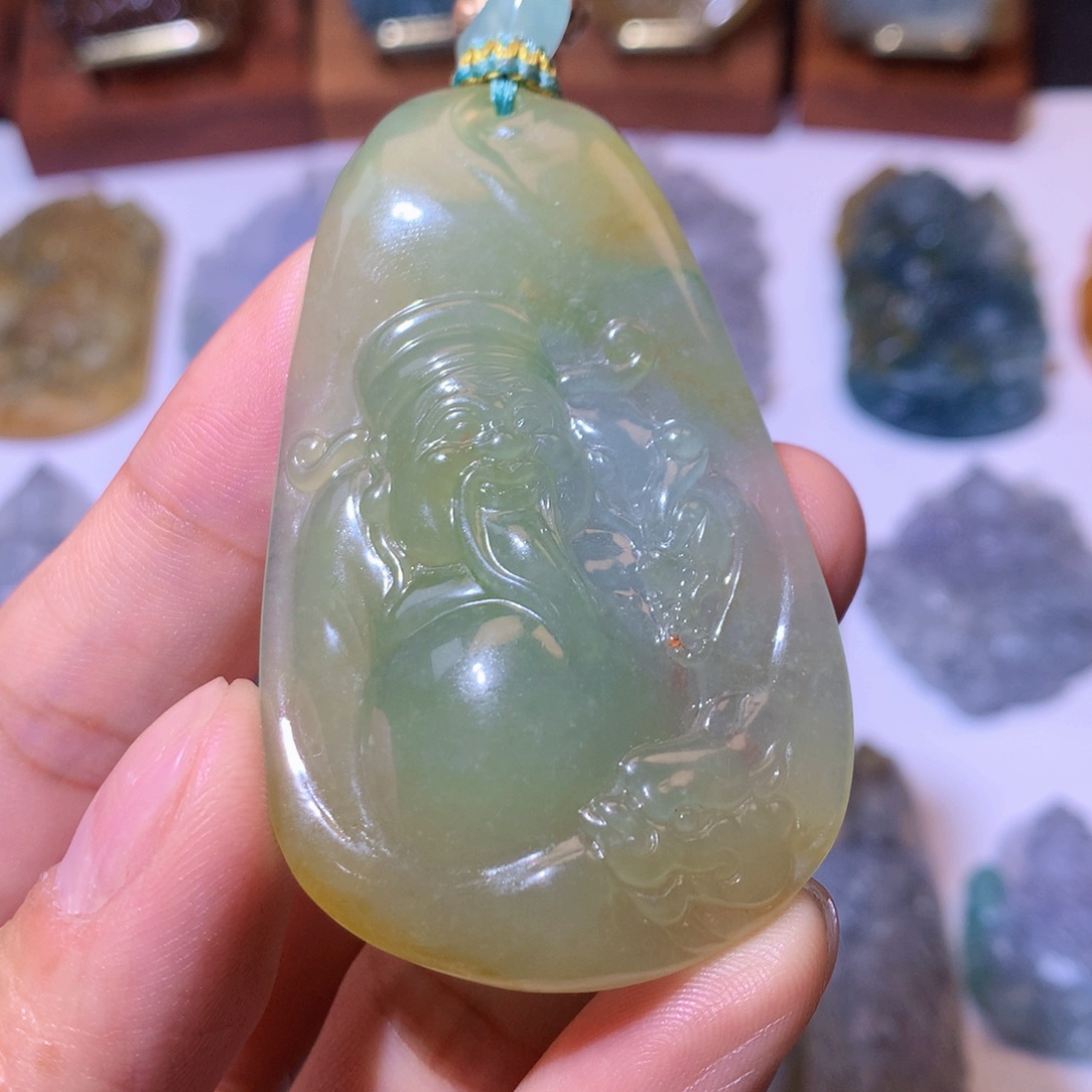 国***理定制翡翠未镶嵌文财神
