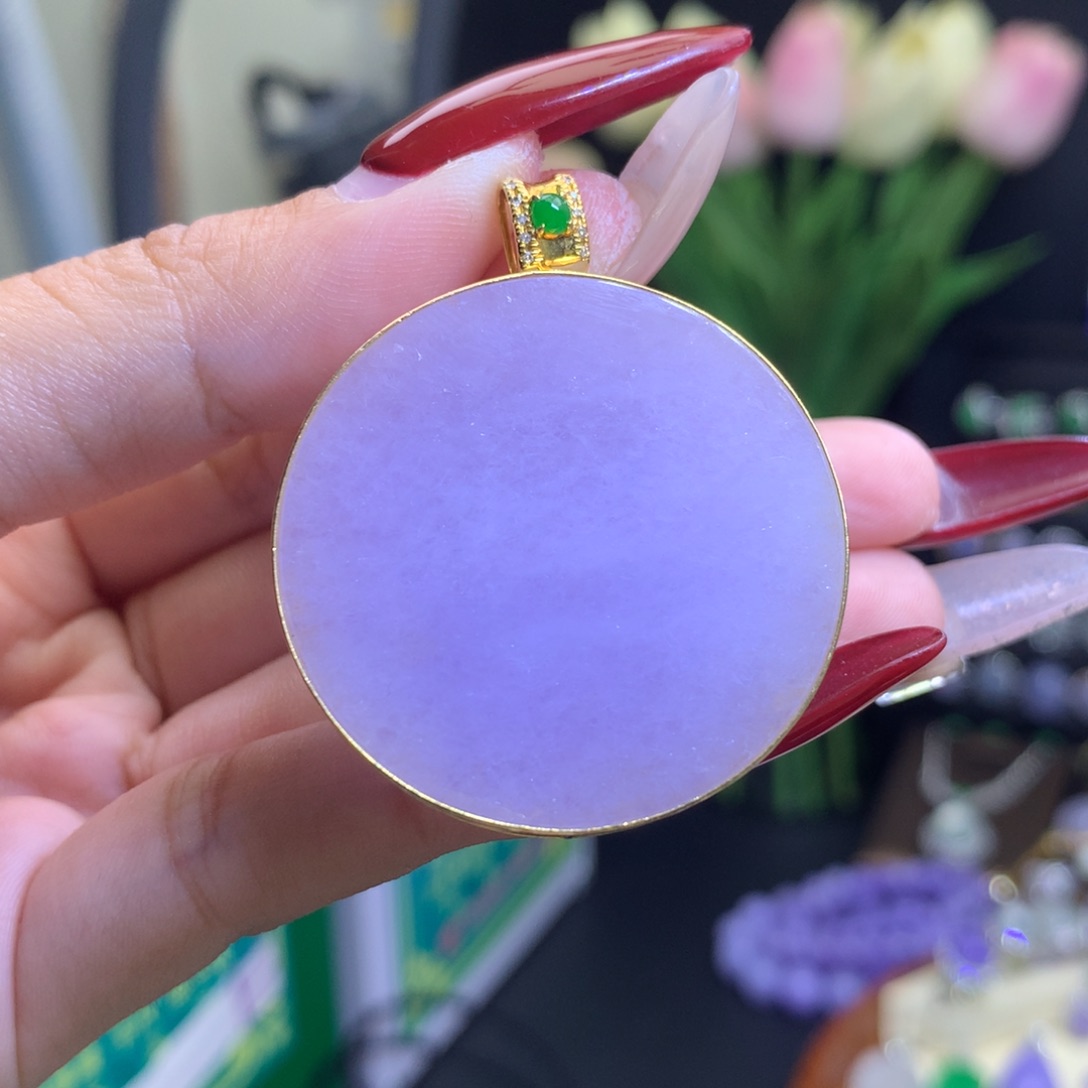 翡翠颈饰18K金镶嵌天然