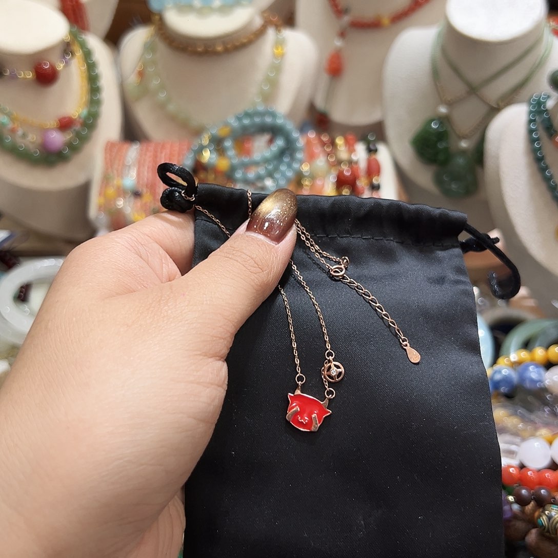 银S925镀金镶嵌颈饰玛瑙/玉髓锦**点