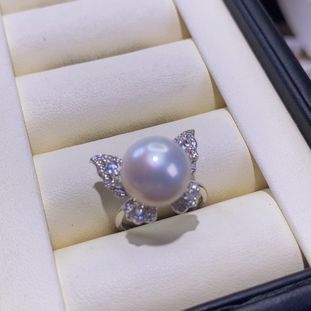 淡水珍珠戒指银S925镶嵌