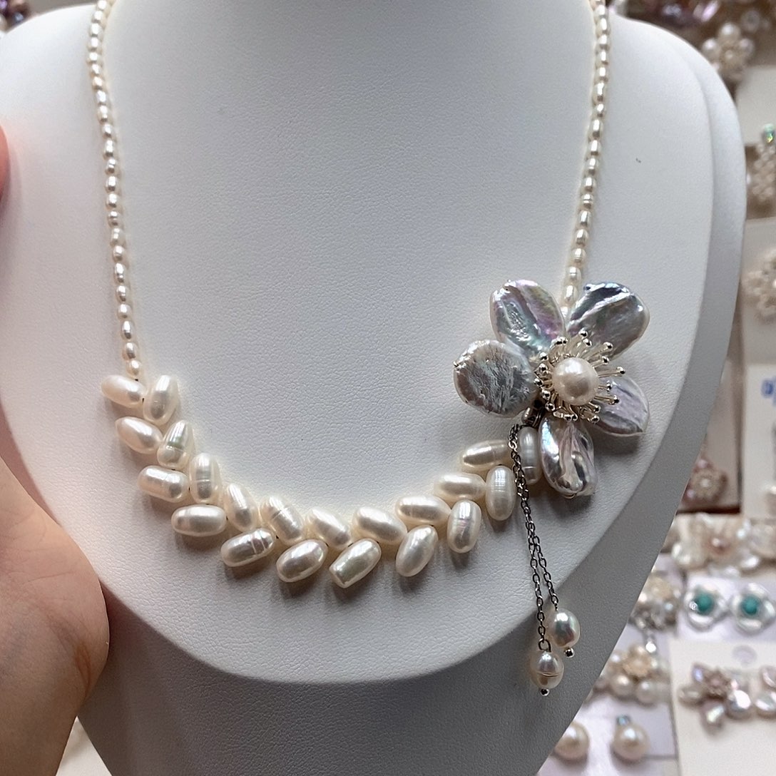 淡水珍珠耳饰银S925镶嵌