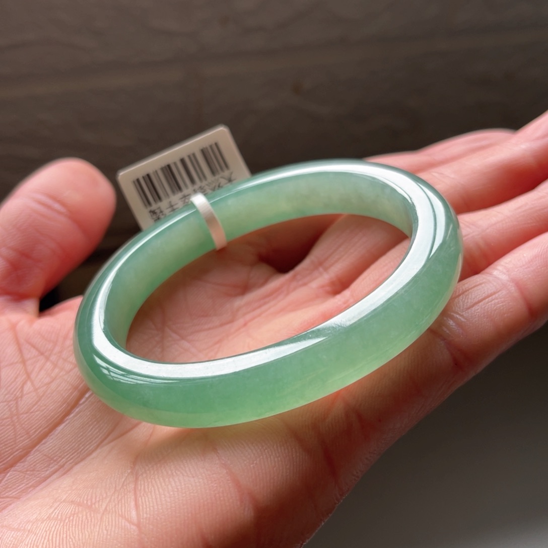 翡翠手镯未镶嵌53.5圈贵妃镯三天鉴赏期