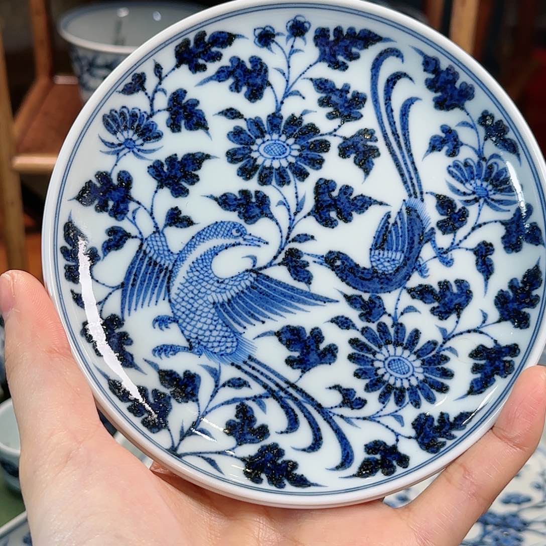 锦上添花小茶盘明续幽蓝13cm