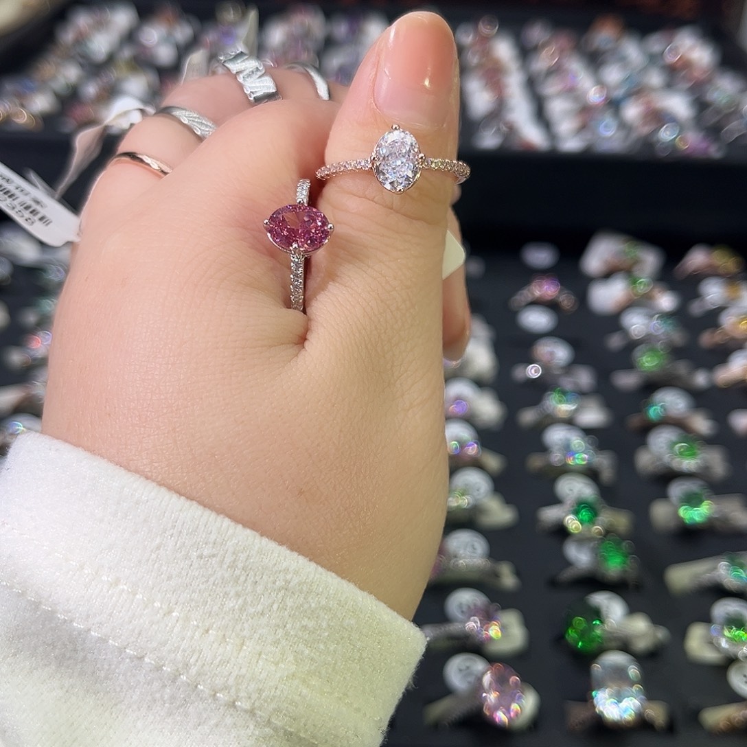 莫桑石非金属SH K枚鸽子蛋-17（换西柚粉冰花）