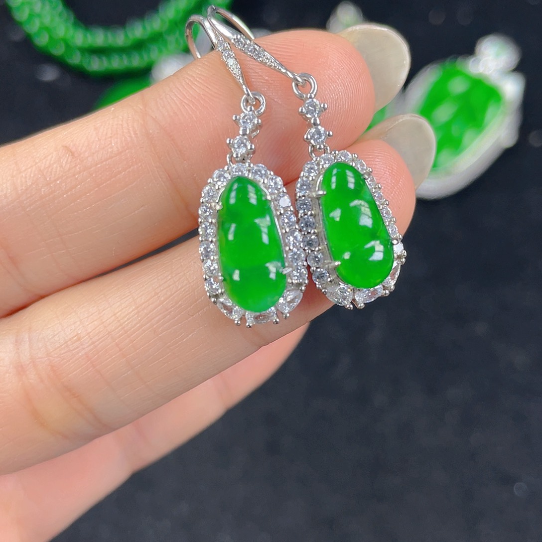 翡翠吊坠(不含链)银S925镶嵌