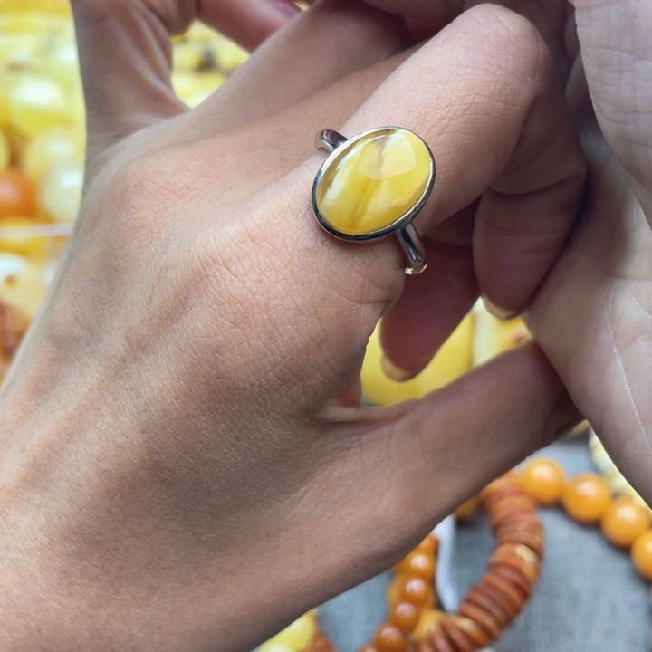 蜜蜡珠宝奇石未镶嵌蜜蜡戒指