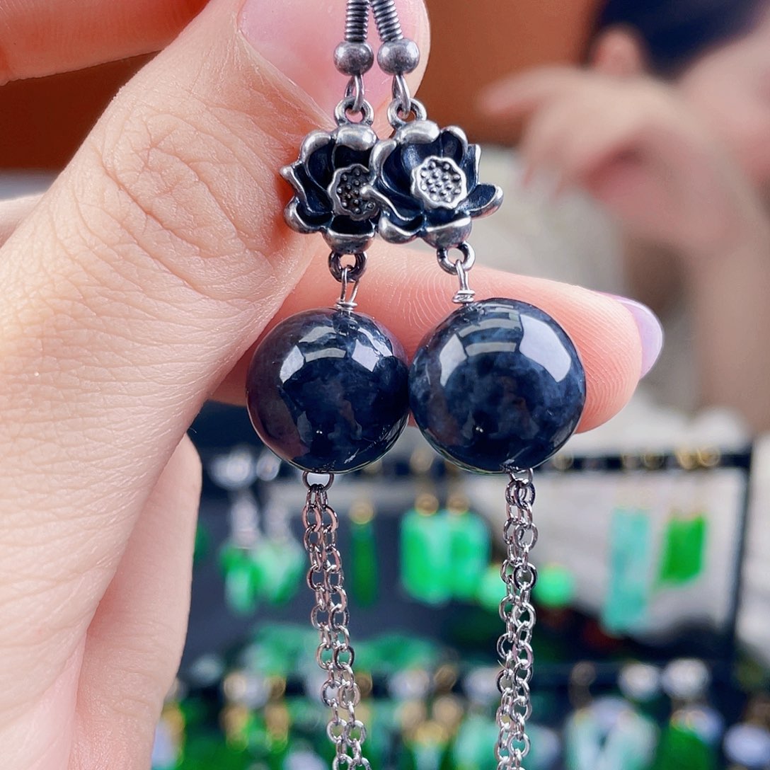 翡翠未镶嵌耳饰饰品