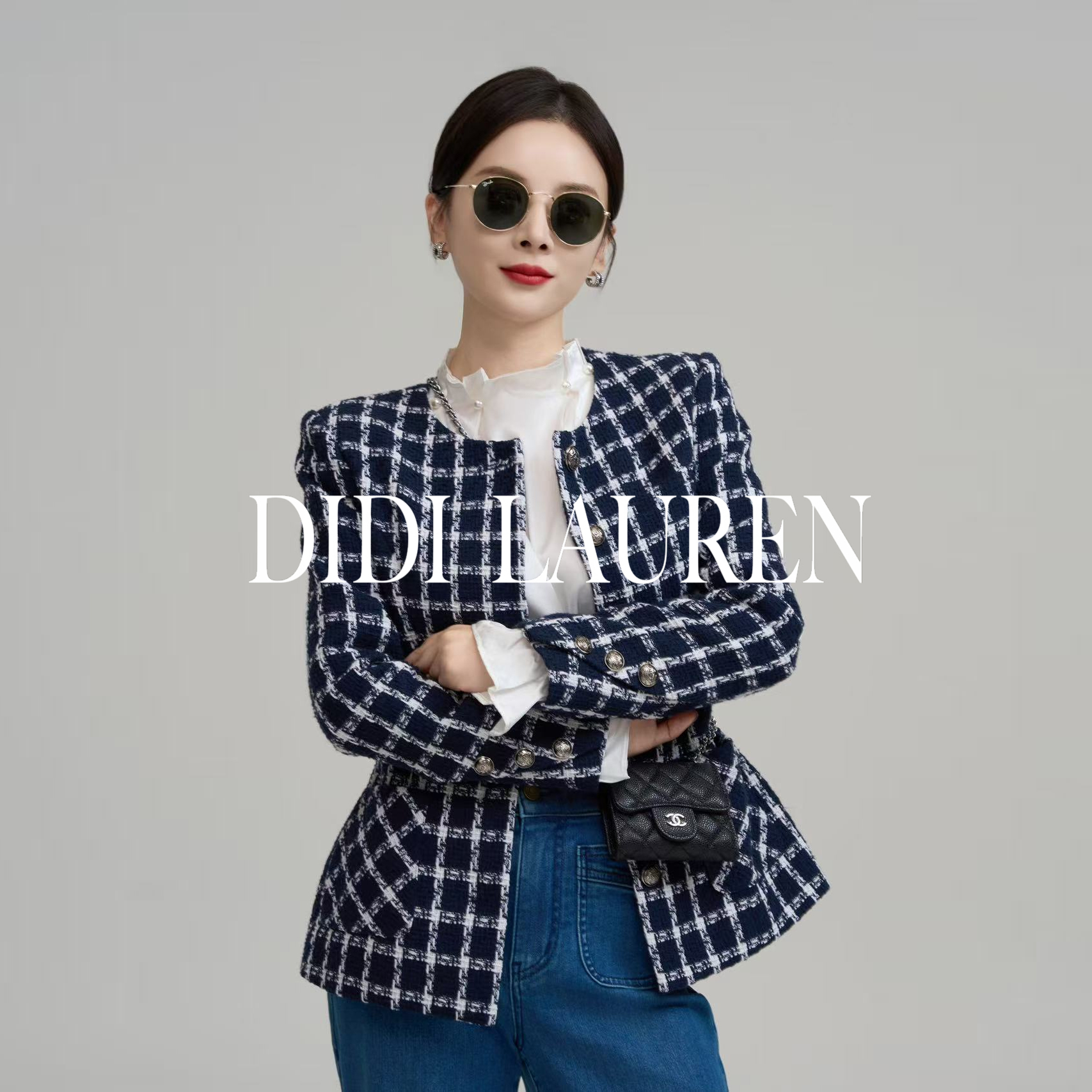 DIDI LAUREN“浪漫满屋”法式小香风粗花格纹外套