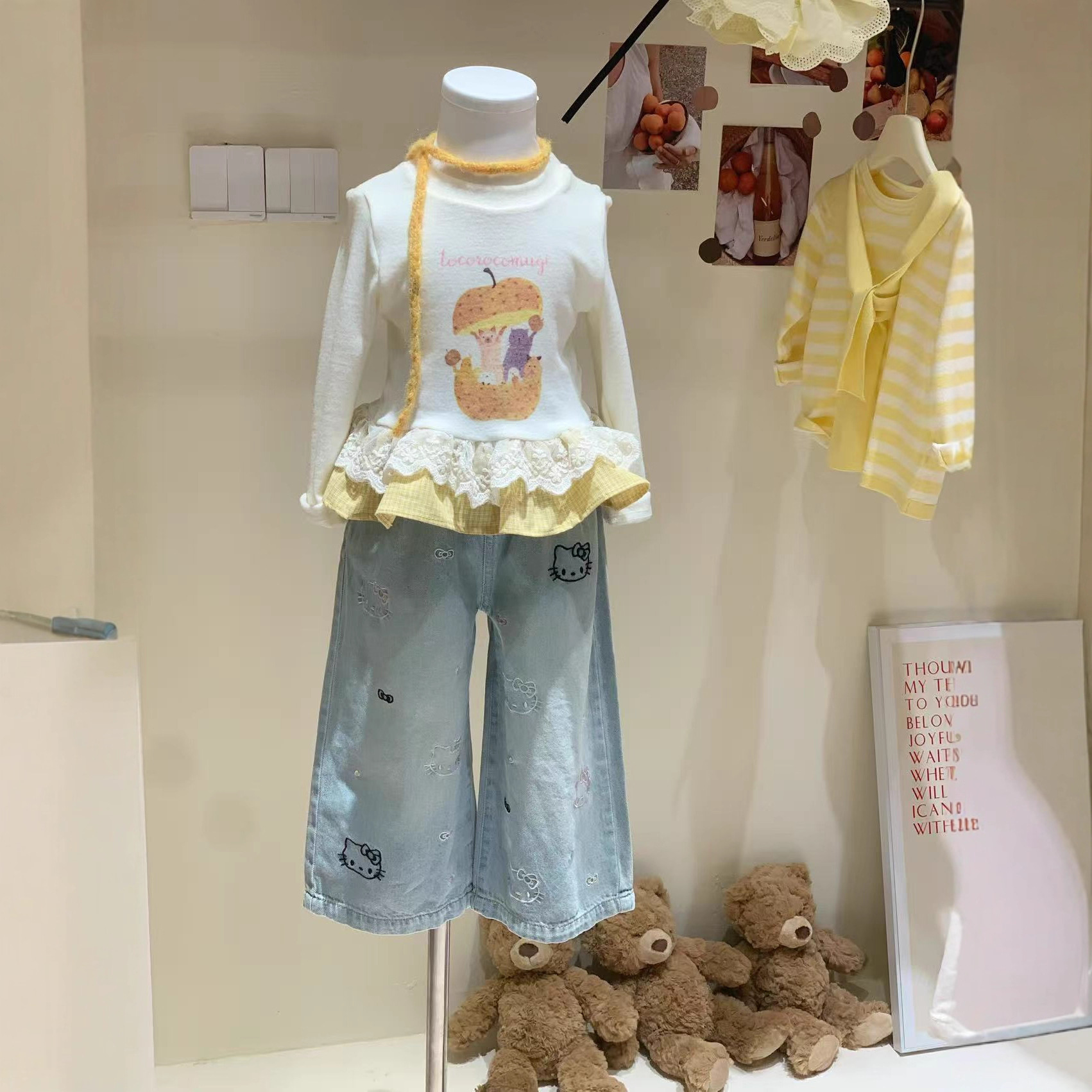 空空子.Studio【花边梨子】女童秋季卡通2025新款女宝洋气长袖套装