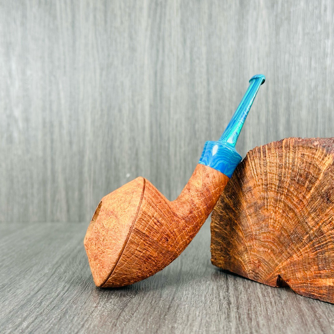 中国斗师华英雄手工制作石楠木烟斗原木色喷砂飞碟牛头