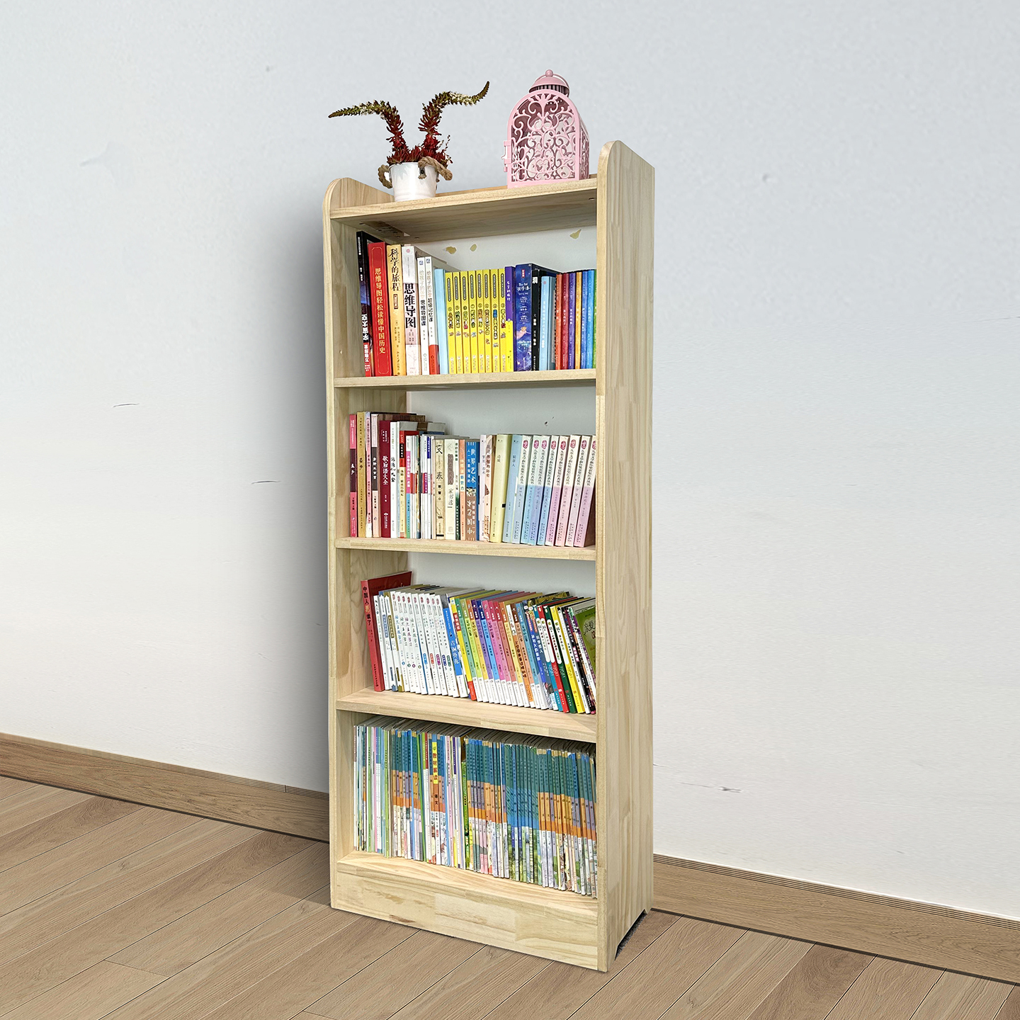 实木落地儿童书柜简约家用客厅多层小书架简易置物架学生收纳储物