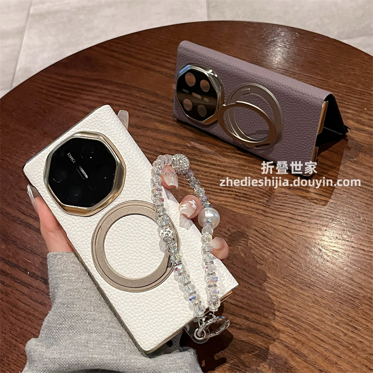 适用华为matex5折叠典藏版手机壳matex6真皮磁吸支架全包翻盖皮套