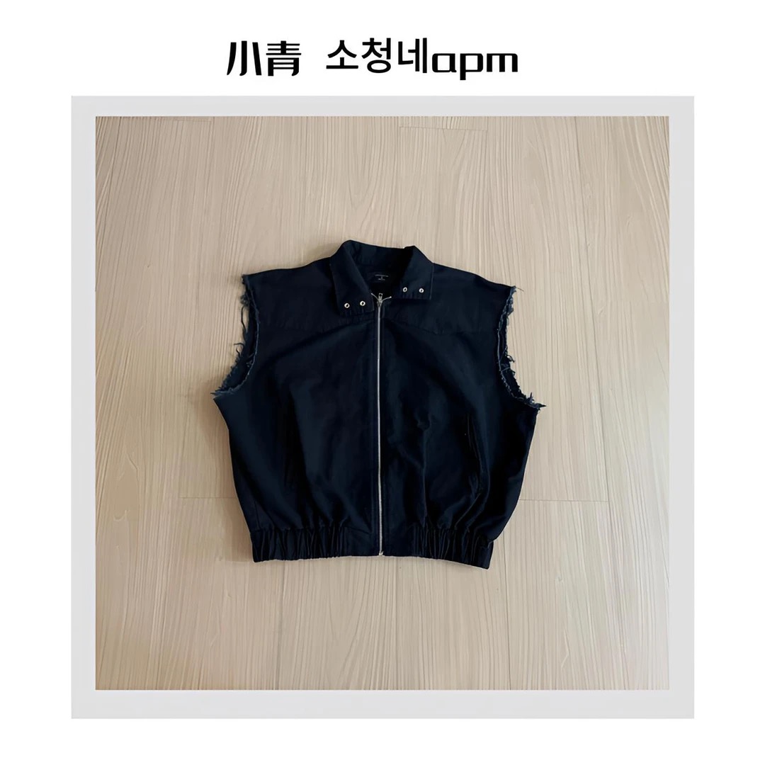 韩国东大门 THE/流苏袖牛仔马夹