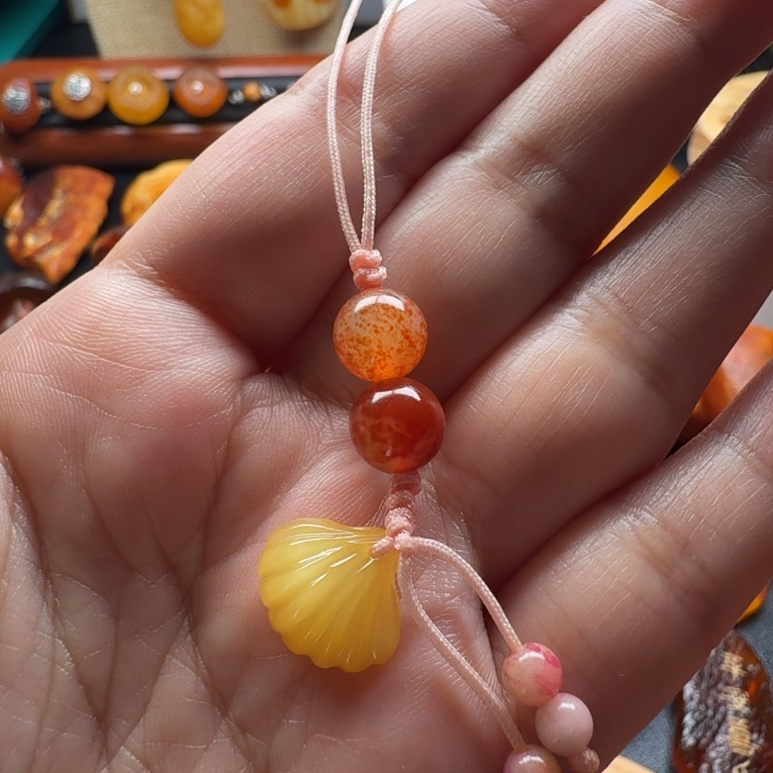 琥珀颈饰未镶嵌手机挂