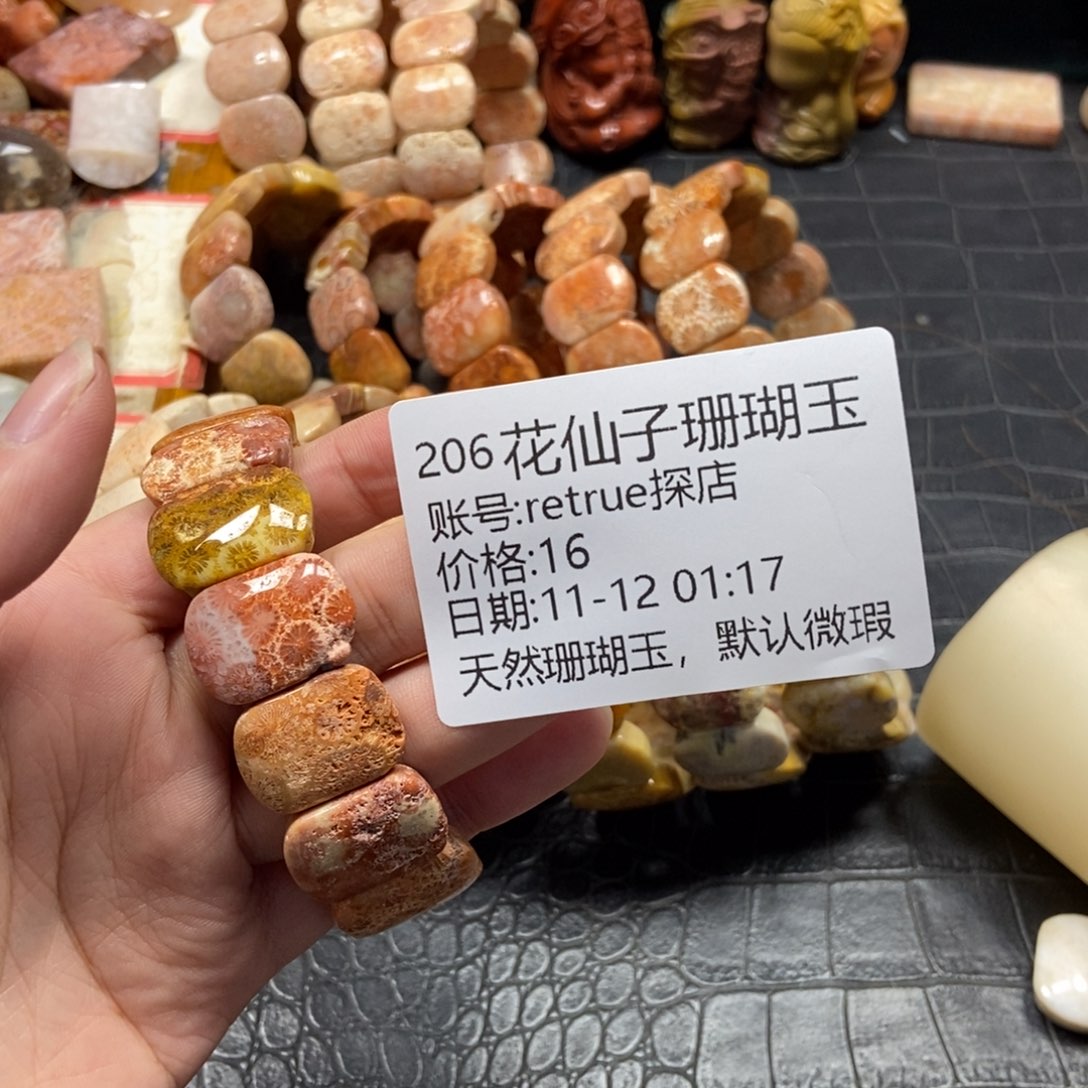 r***店硅化珊瑚（珊瑚玉）未镶嵌珠宝半成品206