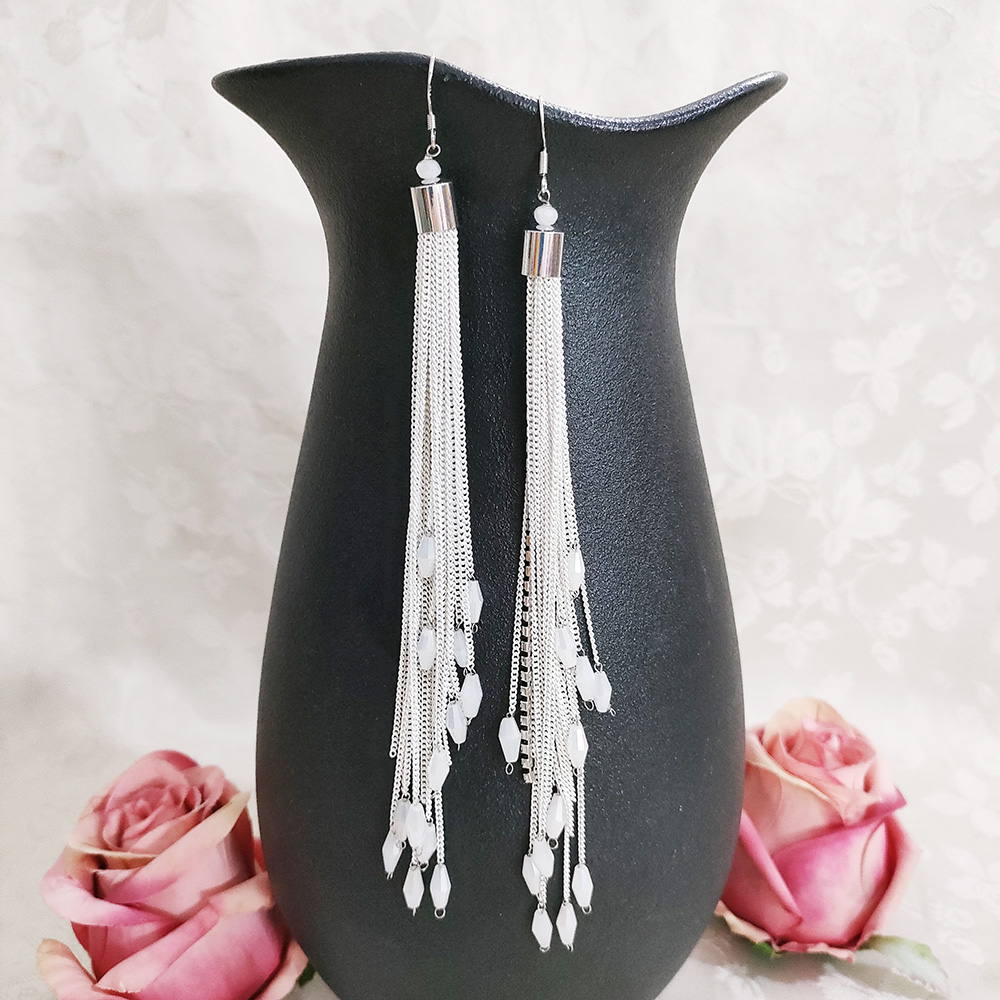 铜合金耳饰 波西米亚纯手工耳环民族风超长流苏耳饰2882