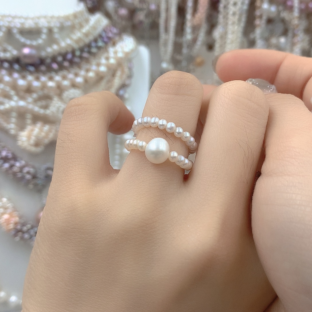 银S925镶嵌淡水珍珠耳饰