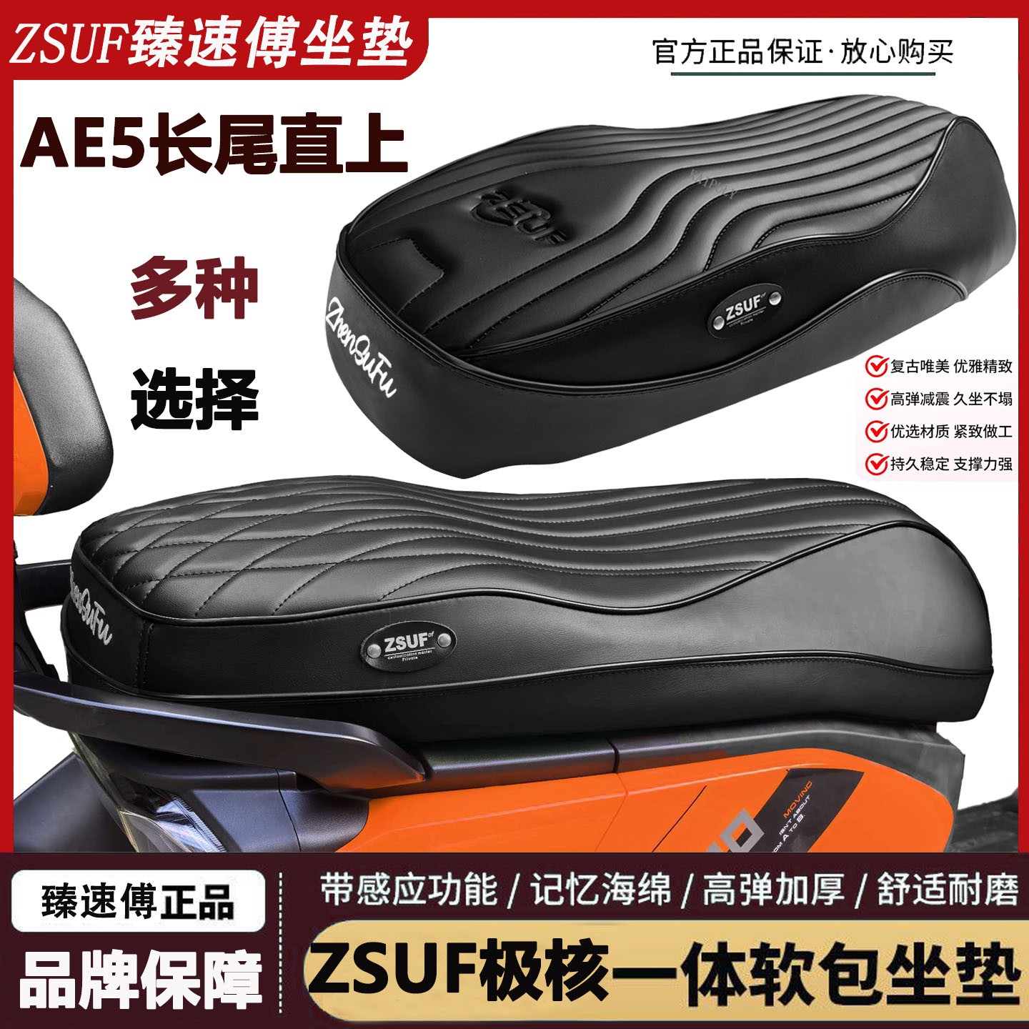 臻速傅极核AE5i/pro座垫电动车坐垫一体防水座垫改装记忆柔软海绵