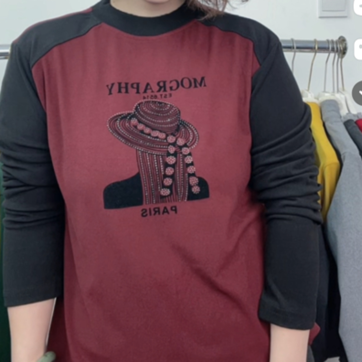 印花套头长袖加厚卫衣假两件上衣圆领拼接网红加绒显瘦秋冬小女孩