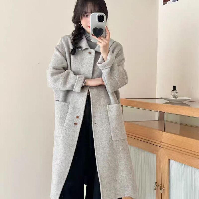 『雨美 Show』8873时尚百搭小领长款大衣