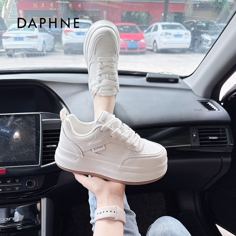 Daphne/达芙妮小白鞋女ins2025秋冬新款厚底百搭加绒运动休闲板鞋
