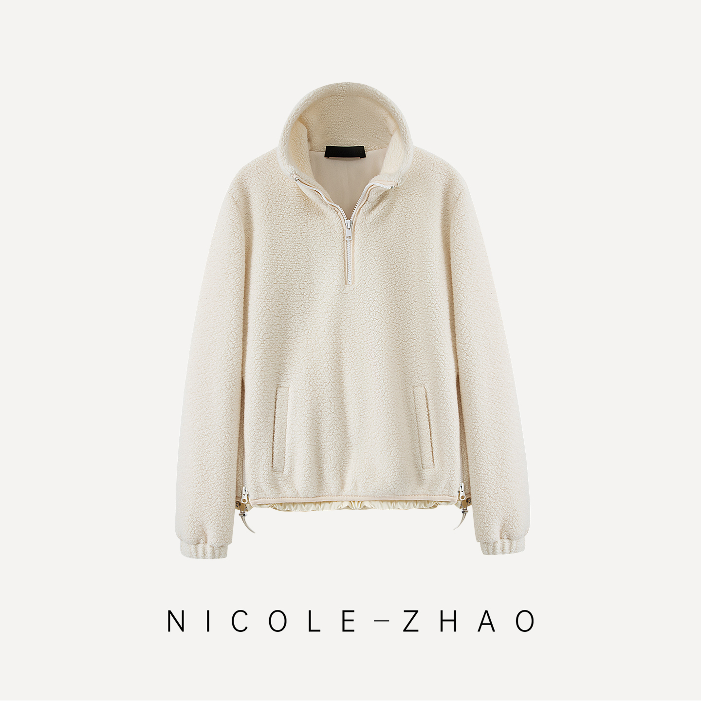 4NWT196【贵姐NICOLE】胶囊系列设计师定制时尚半开领卫衣