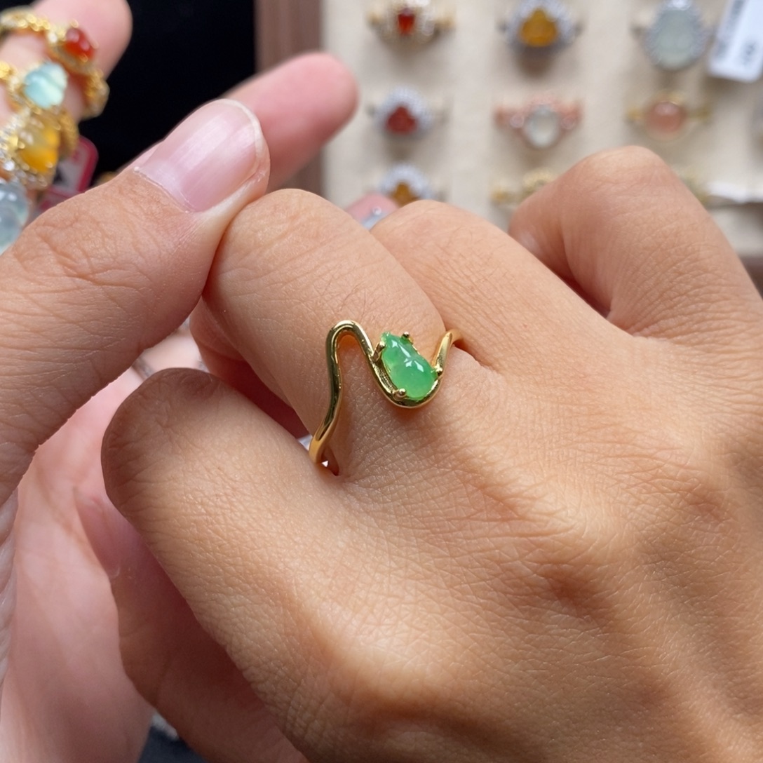 翡翠银S925镶嵌戒指