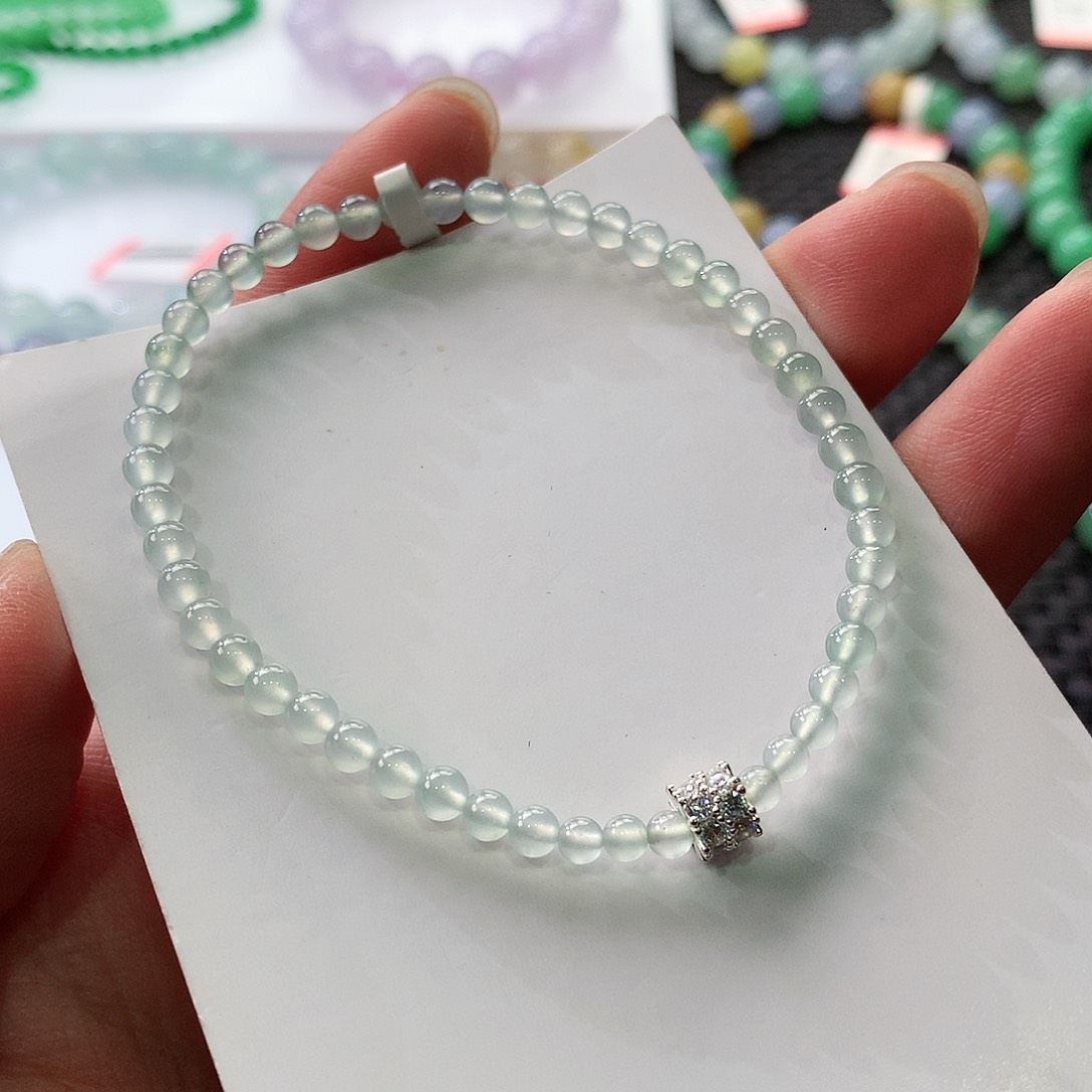 翡翠手链未镶嵌采**然翡翠