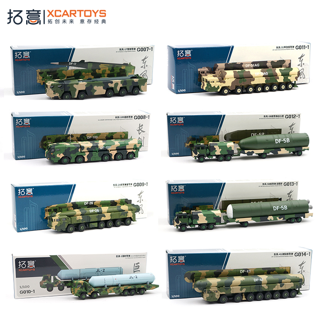 拓意合金车模导弹车东风17/26/31/41/5B巨浪长剑1/100运输车模型