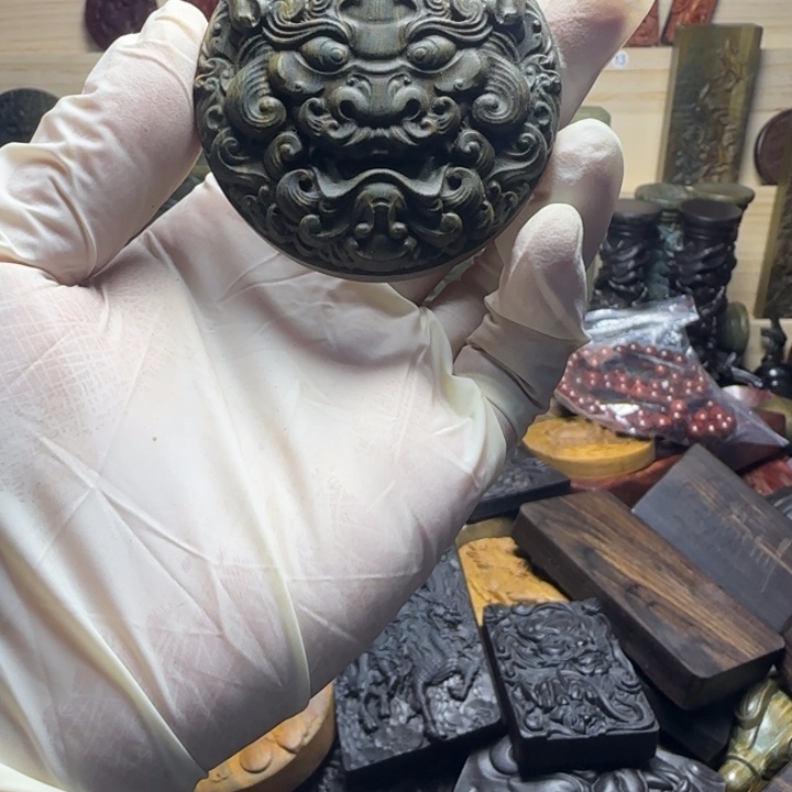 紅***心香榧木木雕艺术品木雕工艺品