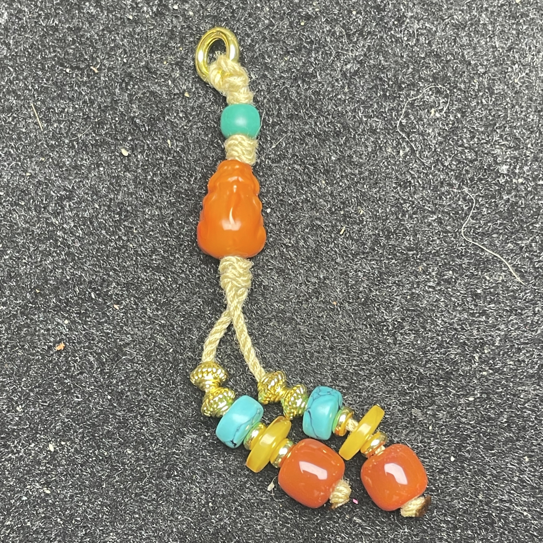 天然蜜蜡隔片弟子珠侧挂