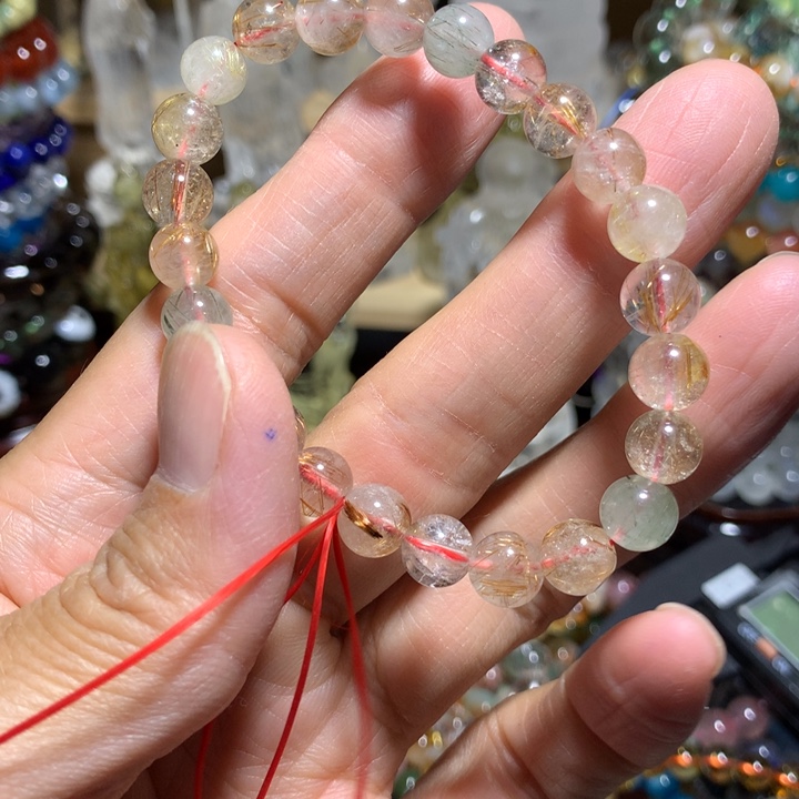 发晶手链未镶嵌8mm手串棉体发晶