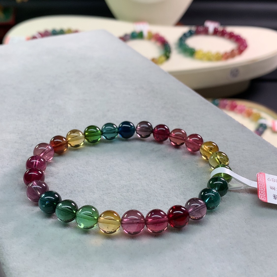 【闪购商品】碧玺手链未镶嵌碧玺色标单圈7.3