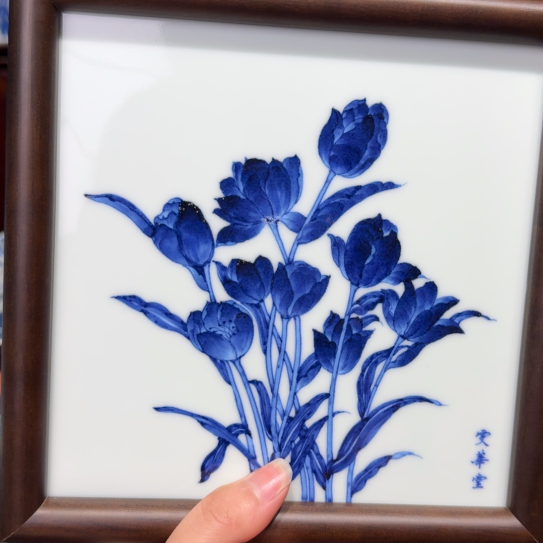 青花雯华堂手绘磁板