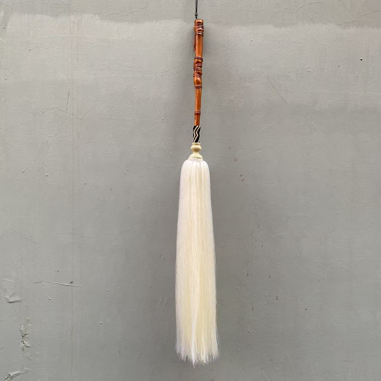 高工收藏款陈凤来老师编织小叶黄杨闪电葫芦子母尘太极马尾拂尘